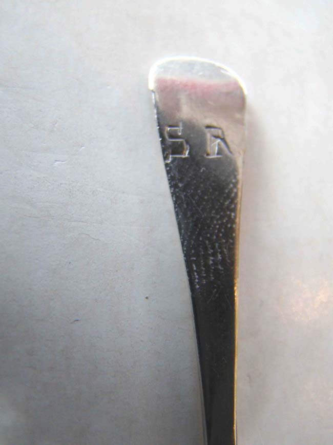 A fine and rare silver rat tail form teaspoon by Boston silversmith BENJAMIN BURT circa 1760 — image 3